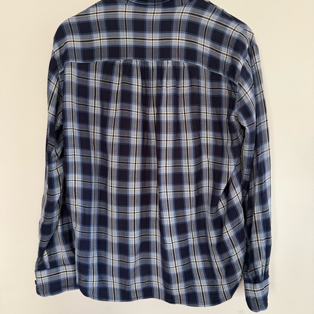 Madewell Plaid Soft Viscose Button-Front Blouse Lightweight Layering Size M - Picture 7 of 9
